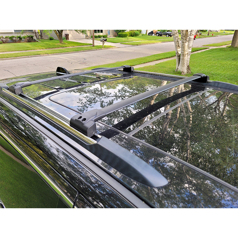 Saremas Black Aluminum Alloy Roof Rack Crossbar Cross Bar for Jeep Cherokee 2011-2021