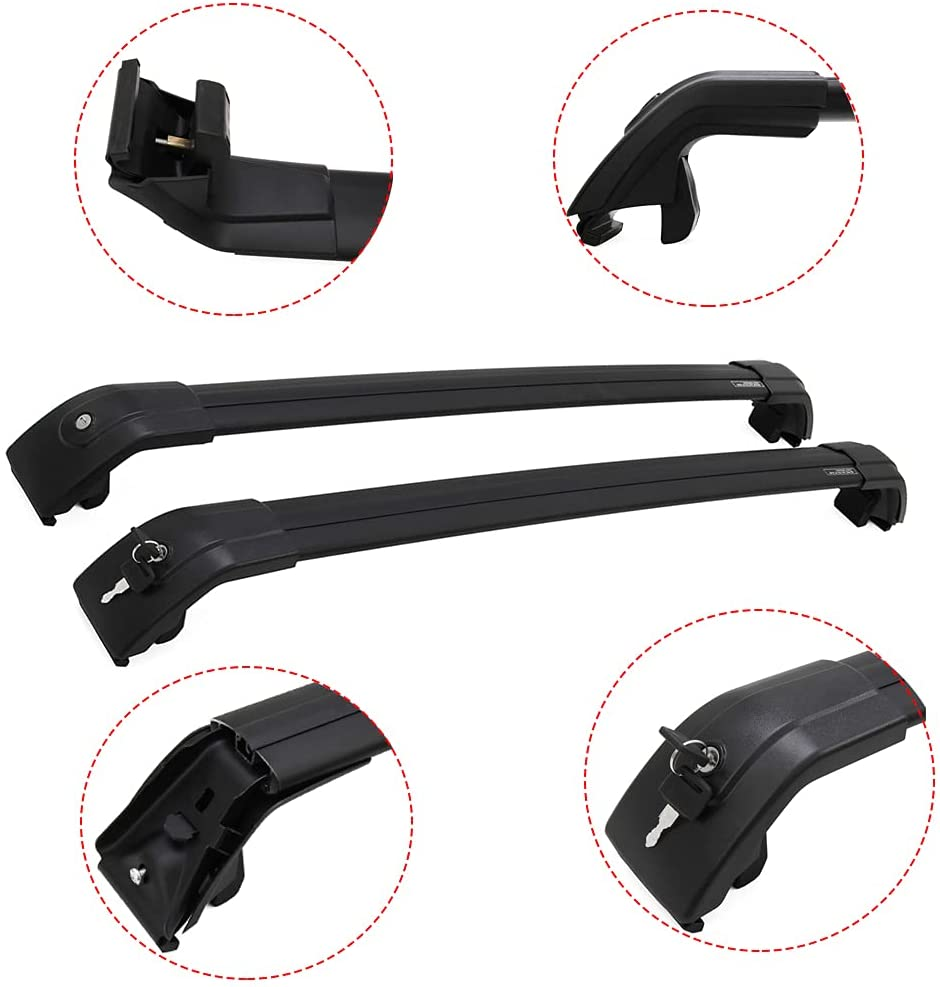 Saremas Car Top Luggage Holder Carrier Black Crossbar Cross Bar Roof Rack for Audi Q5 2009-2017