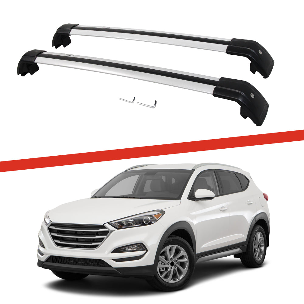 Saremas Adjustable Luggage Carrier Silver Crossbars Cross Bars Roof Racks for Hyundai Tucson 2016-2020