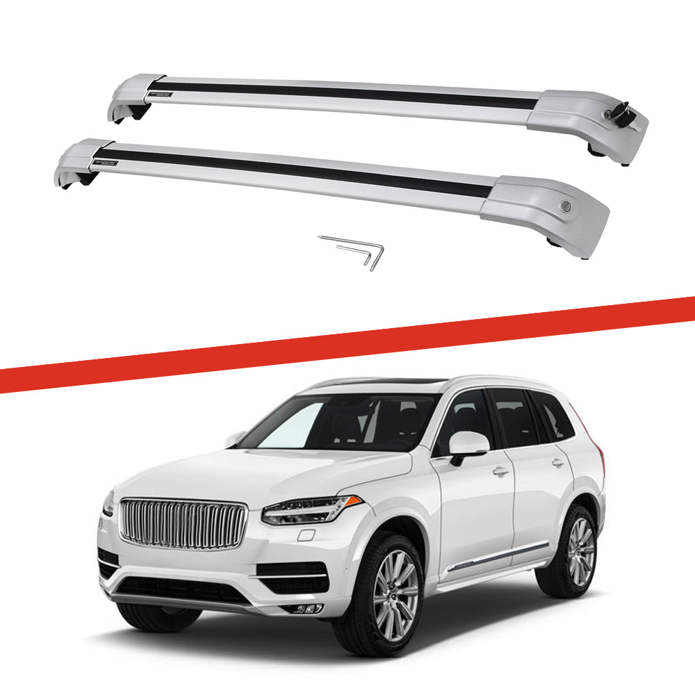 Saremas Off-road Cargo Carrier All Silver Crossbars Cross Bars Roof Racks for Volvo XC90 2015-2021