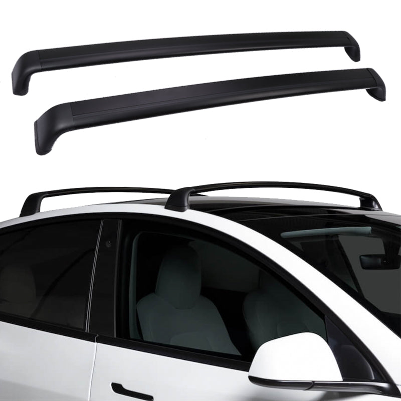 for Tesla Model Y Black Noiseless Aluminum Alloy Roof Rack Crossbar Cross Bar