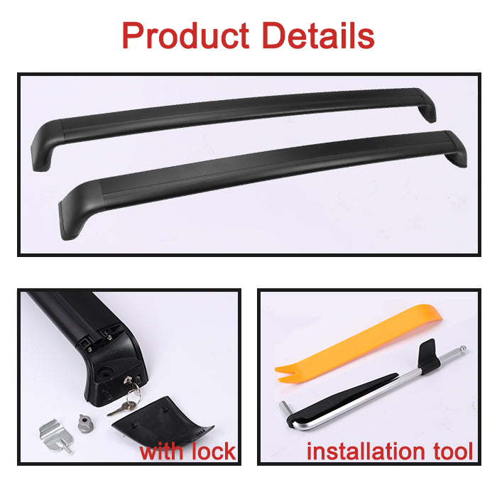 for Tesla Model Y Anti-theft Noiseless Aluminum Alloy Roof Rack Crossbar Cross Bar