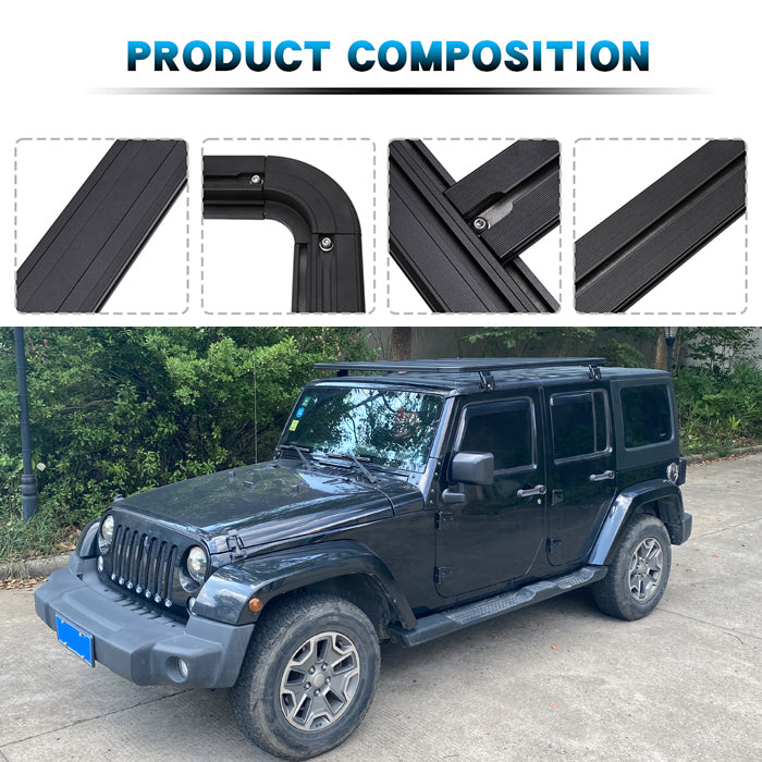 Saremas Heavy Duty Luggage Cargo Carrier Roof Basket Platform for Jeep Wrangler JK JL 4door 2door 2007-2022