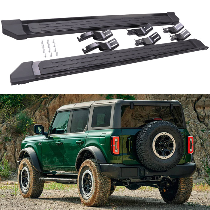 Saremas 2PCS Black Aluminum Side Steps Running Boards for Ford Bronco 4 Door 2021 2022