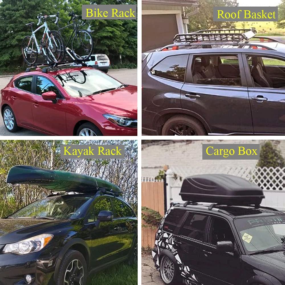 Saremas Car Top Luggage Holder Carrier Black Crossbar Cross Bar Roof Rack for Audi Q5 2009-2017