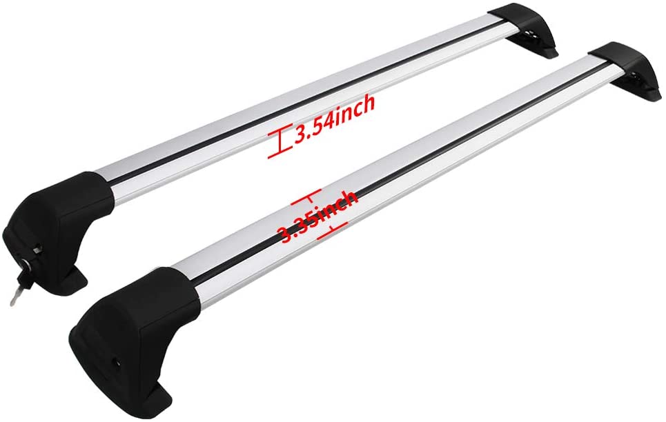 Saremas Silver Lockable Aluminum Alloy Roof Rack Crossbar Cross Bar for Audi Q7 2016-2022