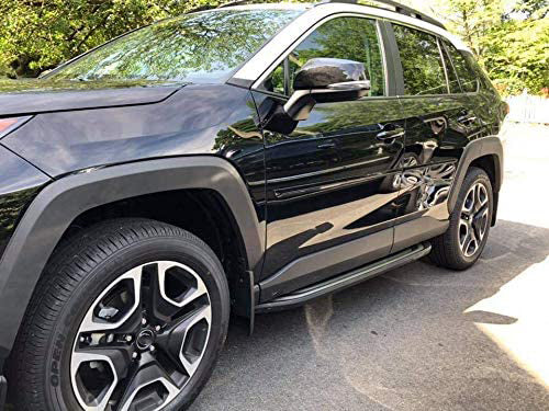Saremas Vehicle Black Running Boards Side Steps Nerf Bars for Toyota RAV4 RAV-4 2019 2020 2021
