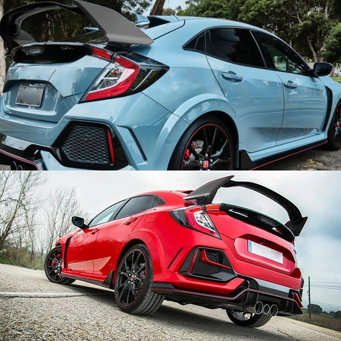 Rear Trunk Spoiler Wing ABS Painted Gloss Black Compatible with 2006-2011 Honda Civic 4 Door Sedan