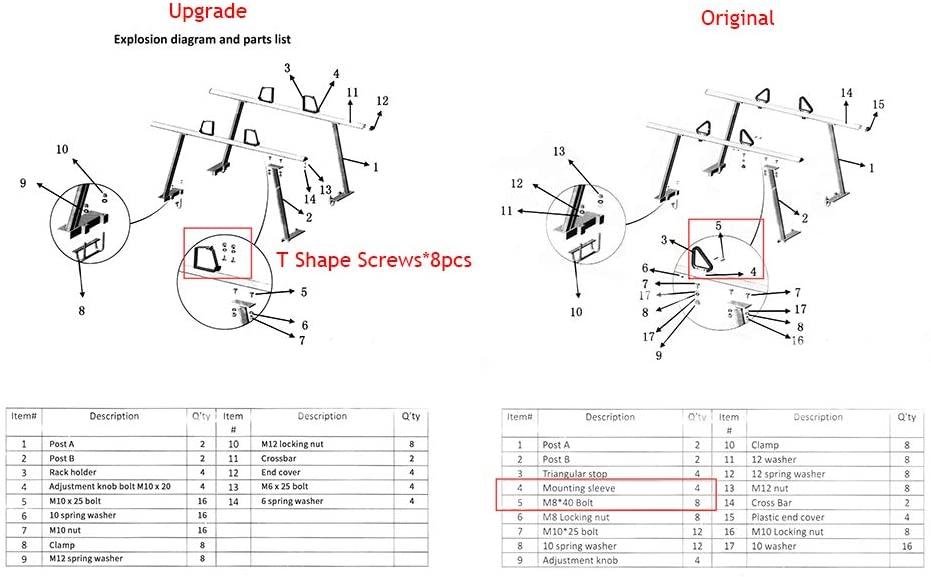 Saremas Universal Adjustable Aluminum Pickup Truck Bed Ladder Rack with Ladder Stops