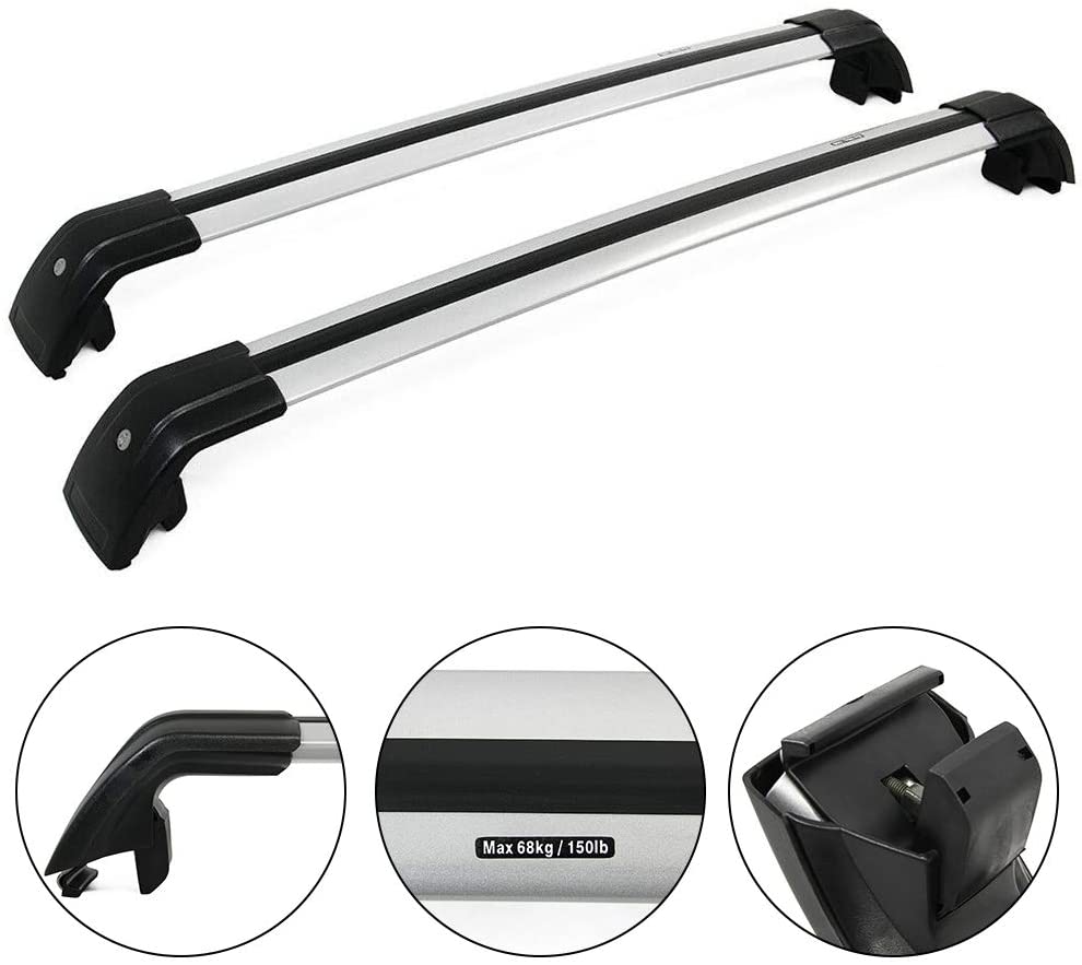 Saremas Silver Car Luggage Side Rail Roof Rack Cross Bar Crossbar Fit for Mazda CX-30 2020 2021