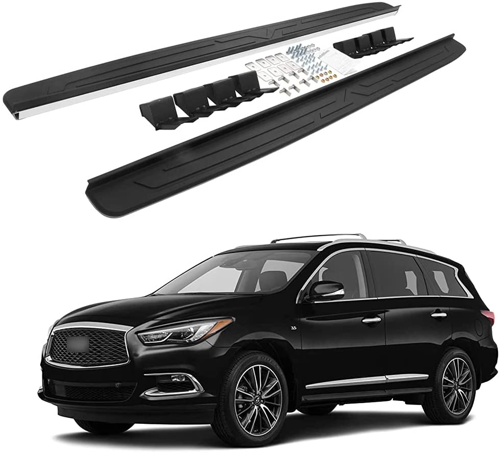 Saremas Vehicle Black Running Boards Side Steps Nerf Bars for Infiniti JX35 QX60 2013-2021