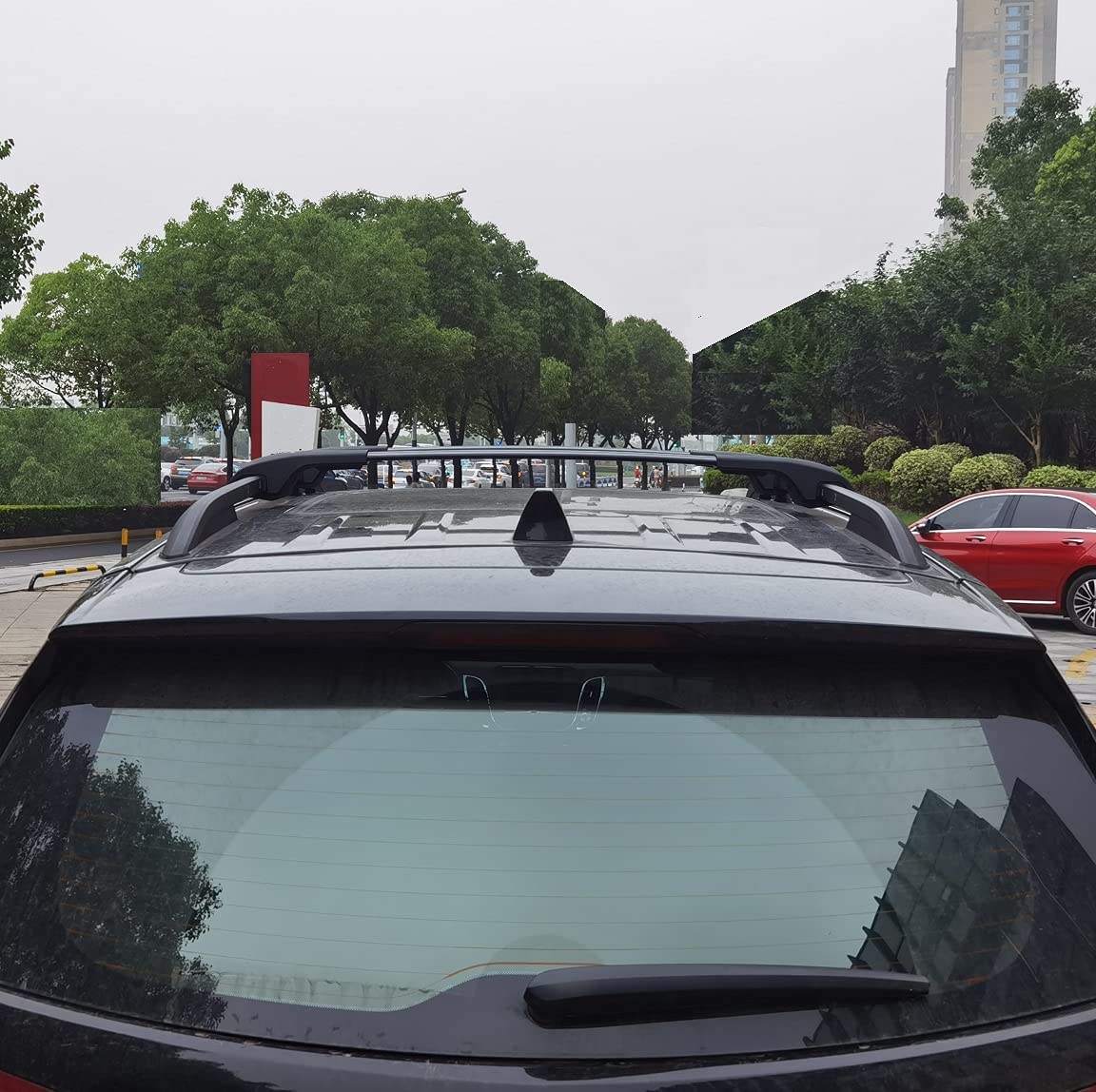 Saremas Black Aluminum Alloy Roof Rack Crossbar Cross Bar for Jeep Cherokee 2014-2021