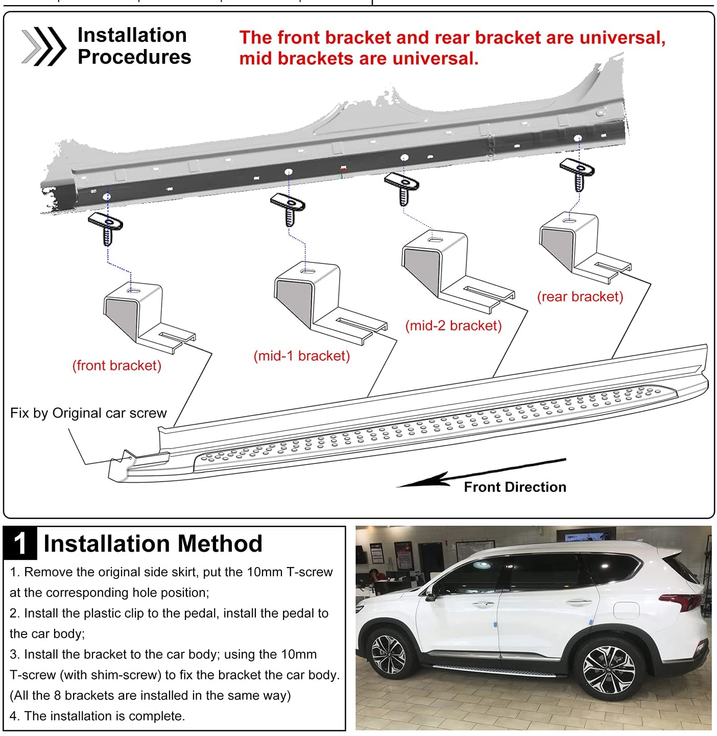 Saremas Car Exterior Accessories Aluminum Alloy Running Boards Side Steps Nerf Bars for Hyundai Santa Fe 2019-2022