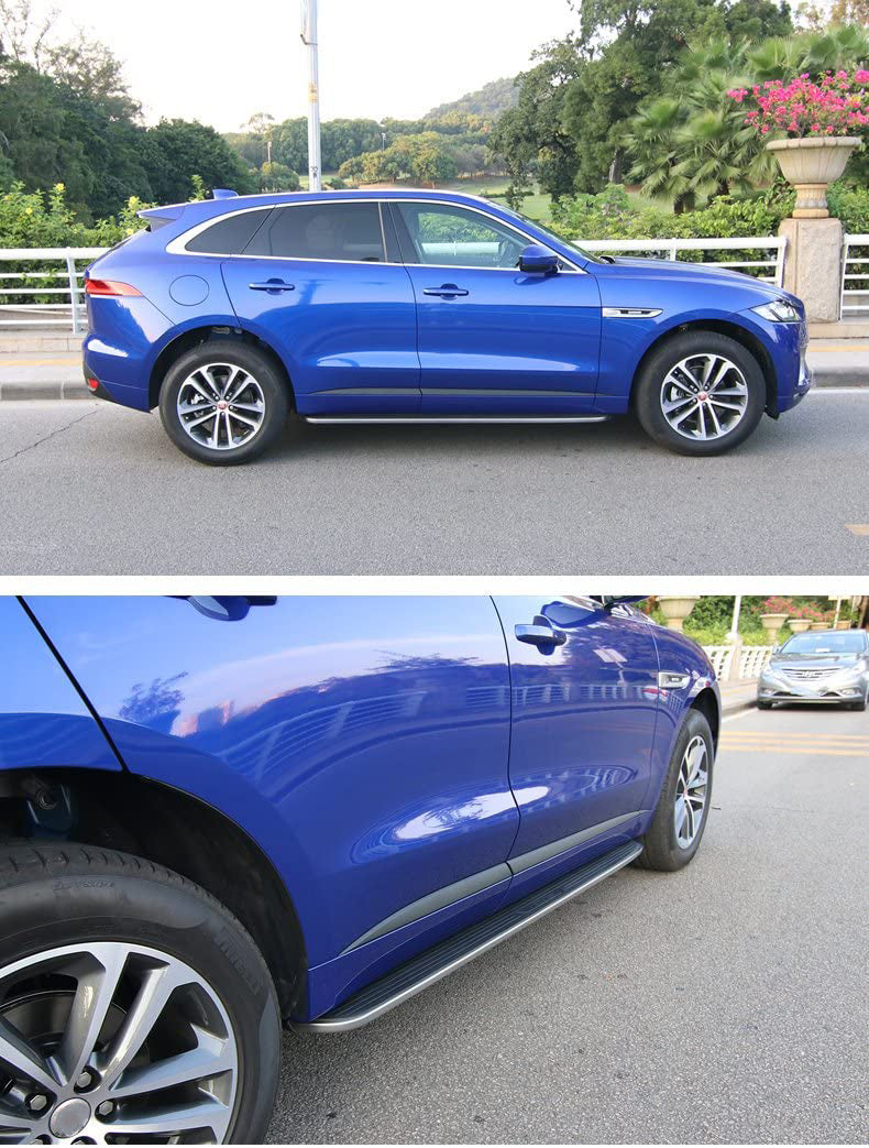 Saremas Car Black Running Boards Side Steps Nerf Bars for Jaguar F-Pace 2016-2022