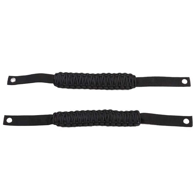 2Pcs Roll Bar Grab Handles Paracord Grip Handle for Ford Bronco 2/4 Door 2021 2022 (Black / Orange)
