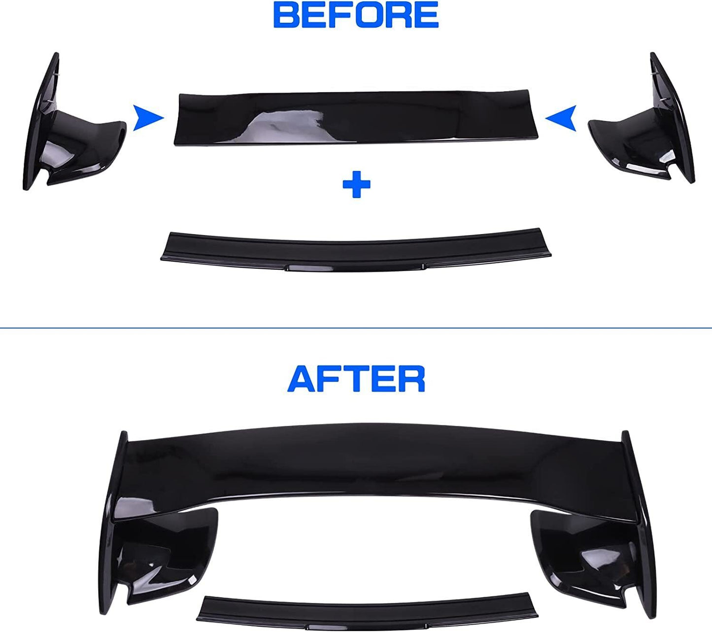 Rear Trunk Spoiler Wing ABS Painted Gloss Black Compatible with 2006-2011 Honda Civic 4 Door Sedan