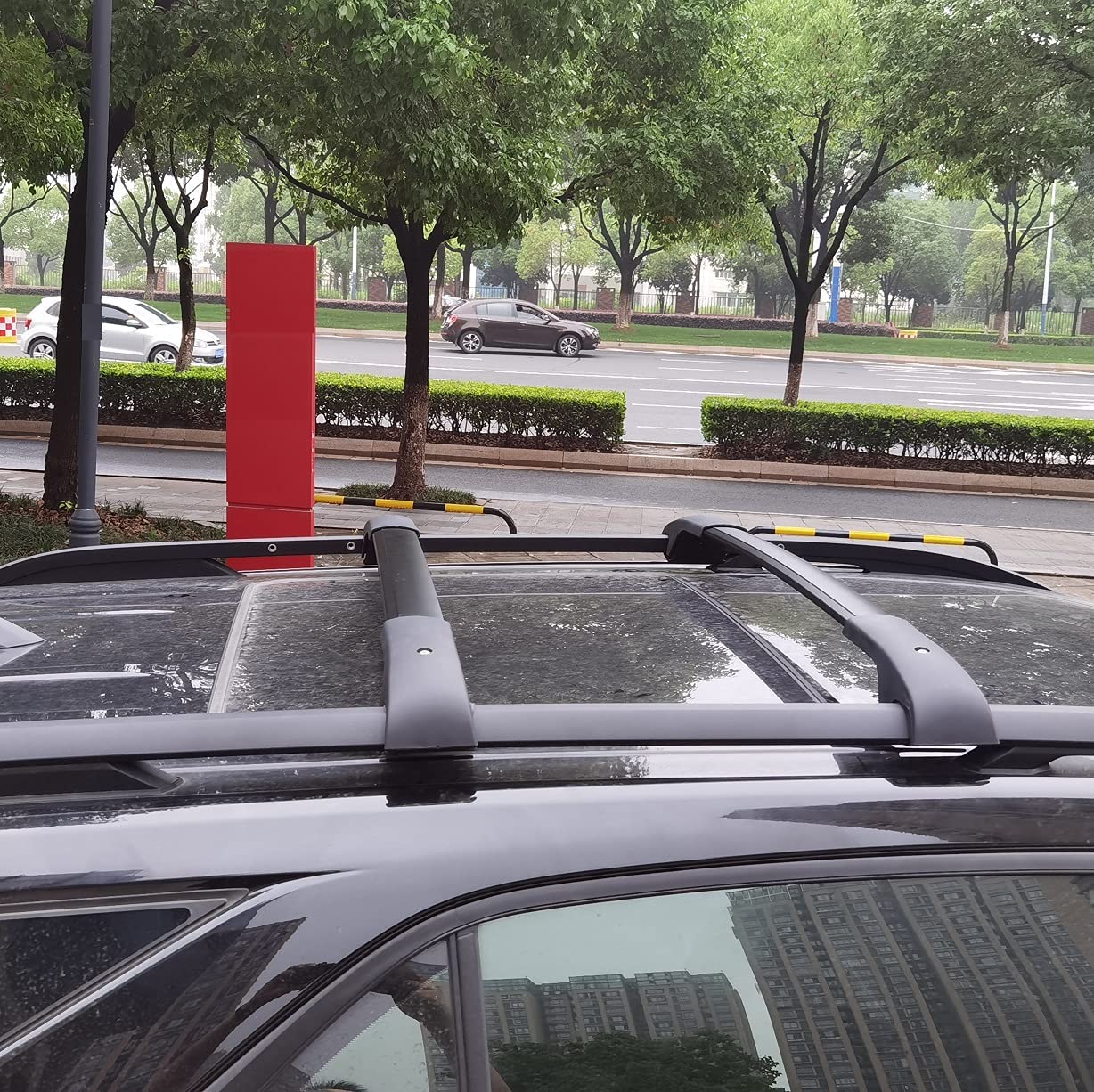 Saremas Black Aluminum Alloy Roof Rack Crossbar Cross Bar for Jeep Cherokee 2014-2021