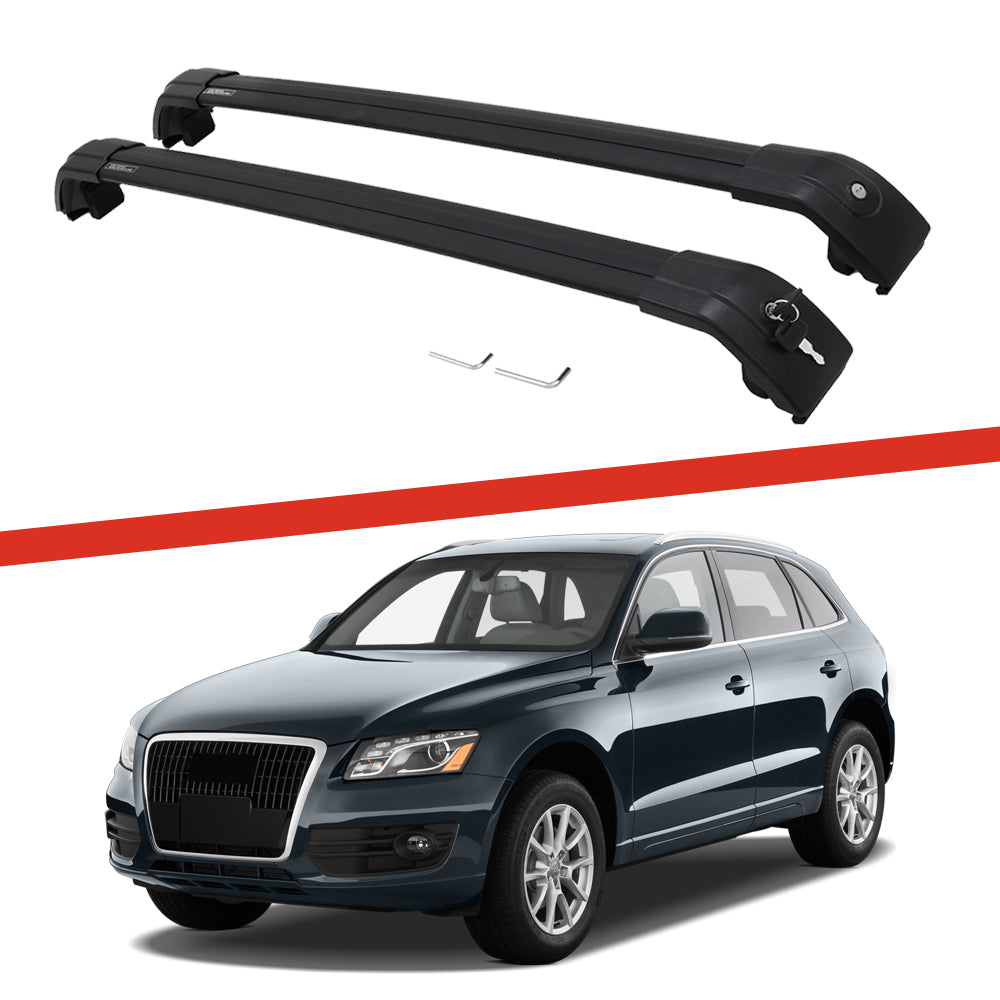 Saremas Car Top Luggage Holder Carrier Black Crossbar Cross Bar Roof Rack for Audi Q5 2009-2017