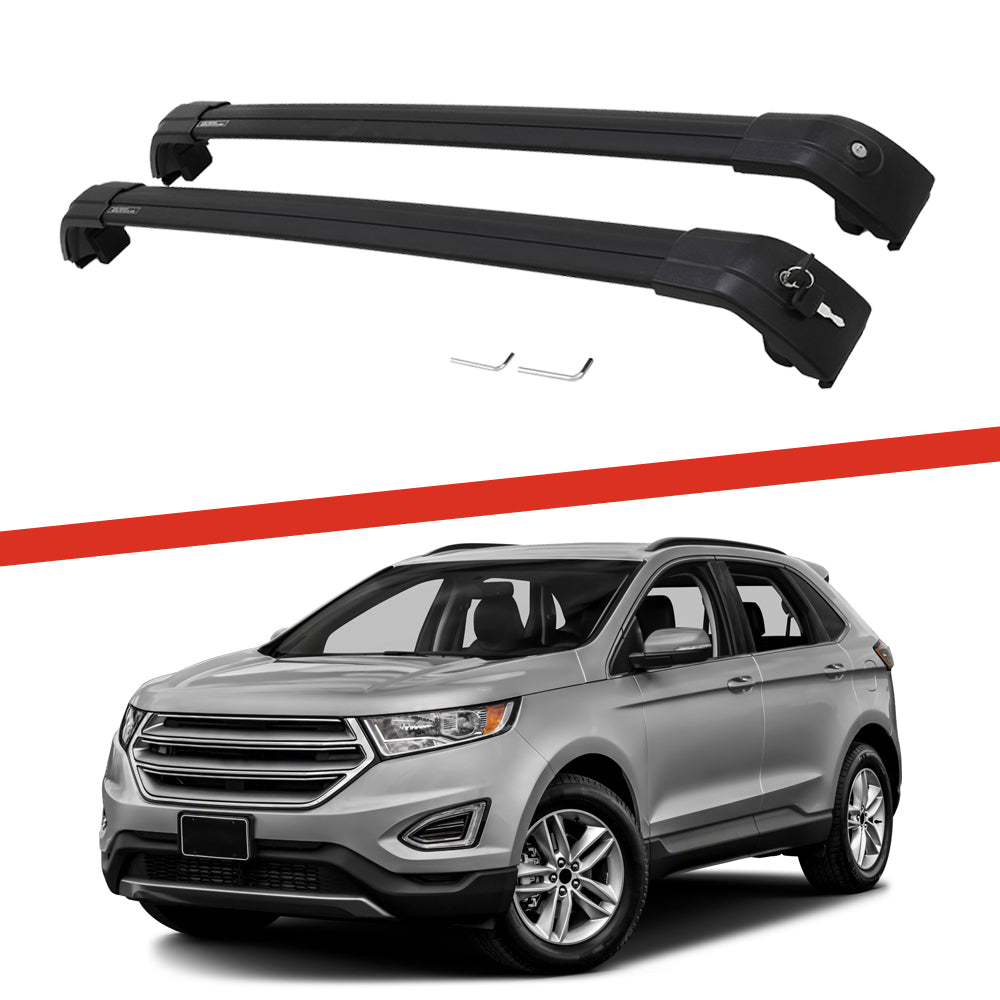 Saremas Off-road Luggage Carrier Lockable Black Crossbar Cross Bar Roof Rack for Ford Edge 2015-2021