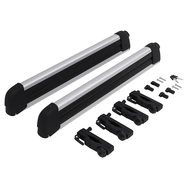Saremas Universal Car Ski Snowboard Roof Racks,for 2 Pair Skis / 2 Snowboards,Lockable Fit Most Vehicles Equipped Crossbars