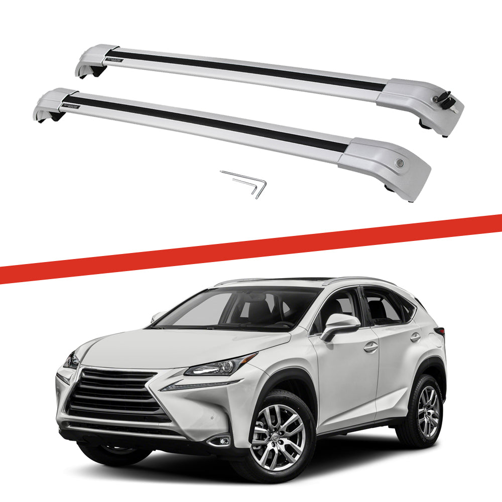 Saremas Car Top Luggage Holder Carrier All Silver Crossbar Cross Bar Roof Rack for Lexus NX NX200 NX200t NX300H NX300 2015-2021