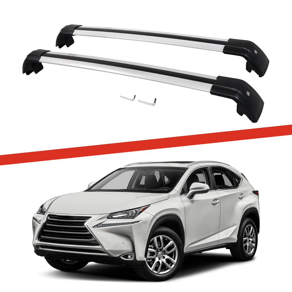 Saremas Car Top Luggage Holder Carrier Silver Crossbar Cross Bar Roof Rack for Lexus NX NX200 NX200t NX300H NX300 2015-2021