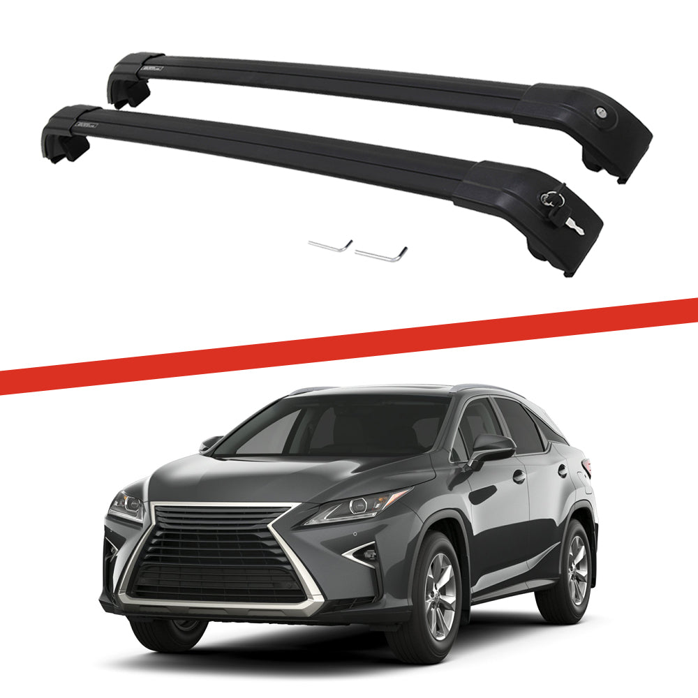 Saremas Adjustable Luggage Carrier Black Crossbars Cross Bars Roof Racks for Lexus RX RX350 RX350L RX450h RX450hL 2016-2021