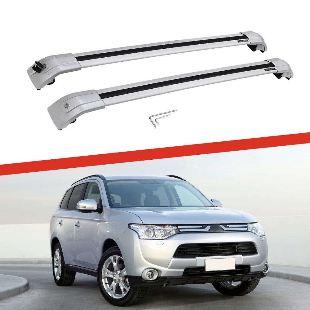 Saremas Adjustable Luggage Carrier All Silver Crossbars Cross Bars Roof Racks for Mitsubishi Outlander 2014-2021