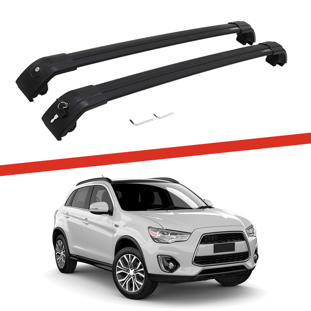 Saremas Aluminum Alloy Luggage Carrier Black Crossbar Cross Bar Roof Rack for Mitsubishi Outlander Sport 2010-2021