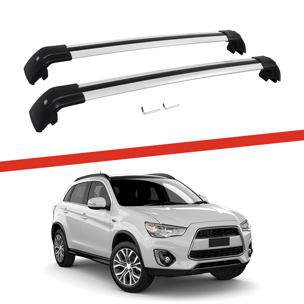 Saremas Aluminum Alloy Luggage Carrier Silver Crossbar Cross Bar Roof Rack for Mitsubishi Outlander Sport 2010-2021