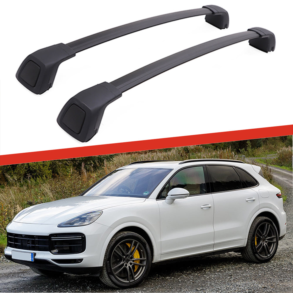 Saremas Black Aluminum Alloy Roof Rack Crossbar Cross Bar for Porsche Cayenne 2018 2019 2020 2021