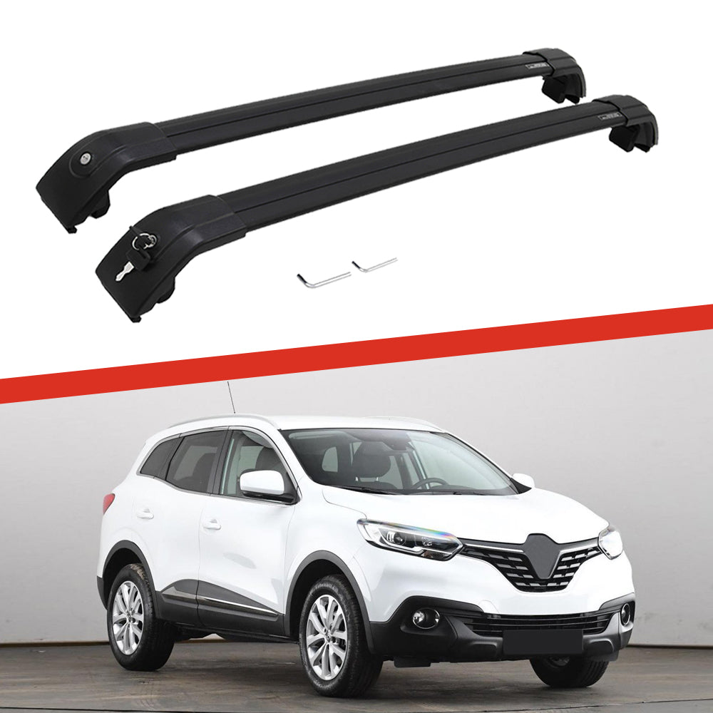 Saremas Car Top Luggage Holder Carrier Black Crossbar Cross Bar Roof Rack for Renault Kadjar 2015-2021