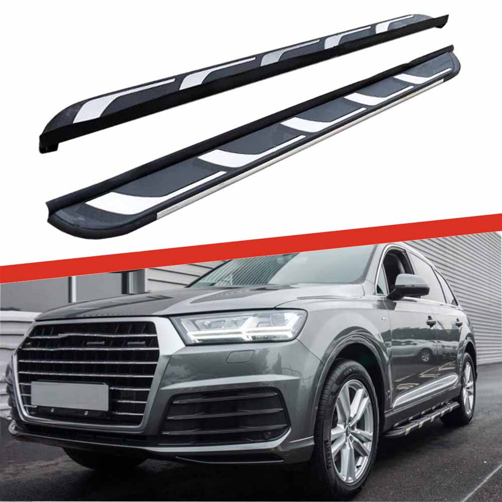 Saremas SUV Black Running Boards Side Steps Nerf Bars for Audi Q7 2016-2021