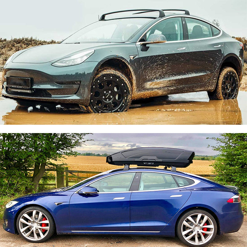 for Tesla Model 3 2017 2018 2019 2020 2021 2022 without Lock Noiseless Black Aluminum Alloy Roof Rack Crossbar Cross Bar
