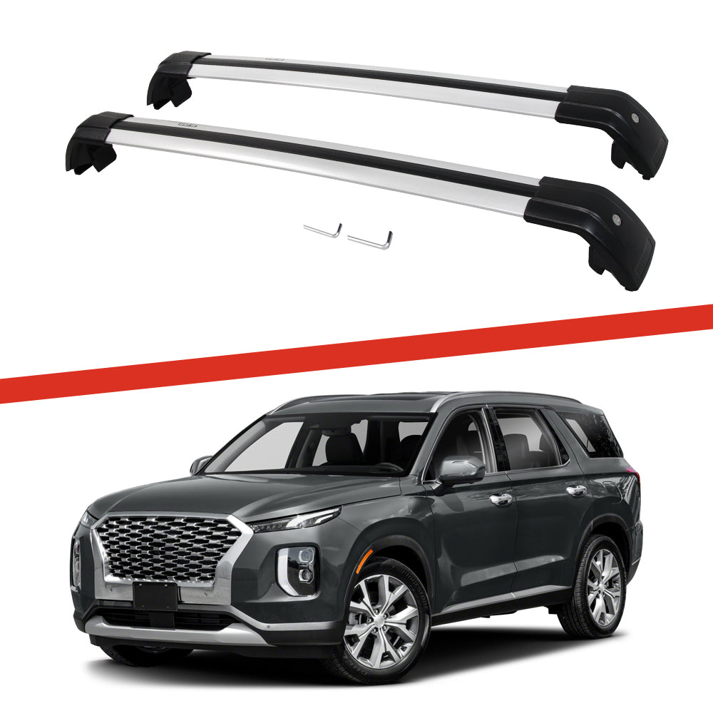 Saremas Car Top Luggage Holder Carrier Black/Silver Crossbar Cross Bar Roof Rack for Hyundai Palisade 2020 2021
