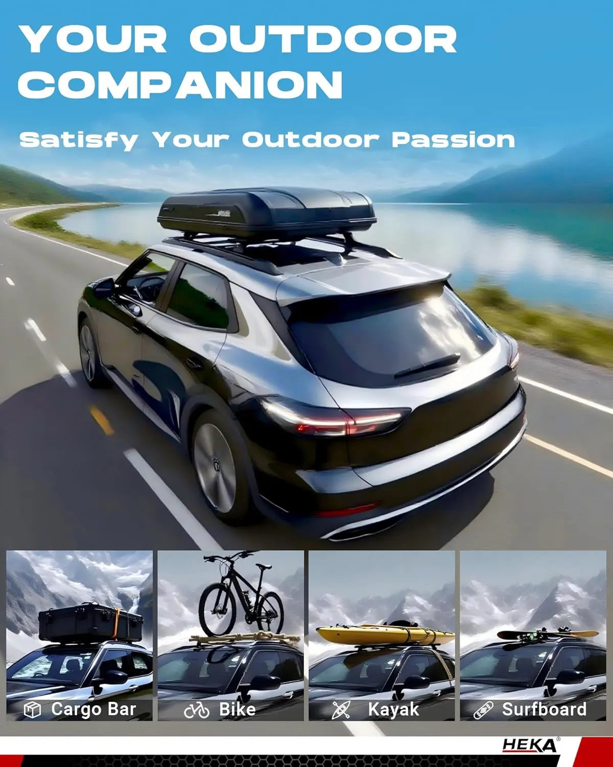  260lb Roof Rack Cross Bars Fit for Chevy Trailblazer 2021—2025 L LT ACTIV RS with Side Rails Heavy Duty Aluminum Cargo Carriers Bikes Surfboards Kayaks-8