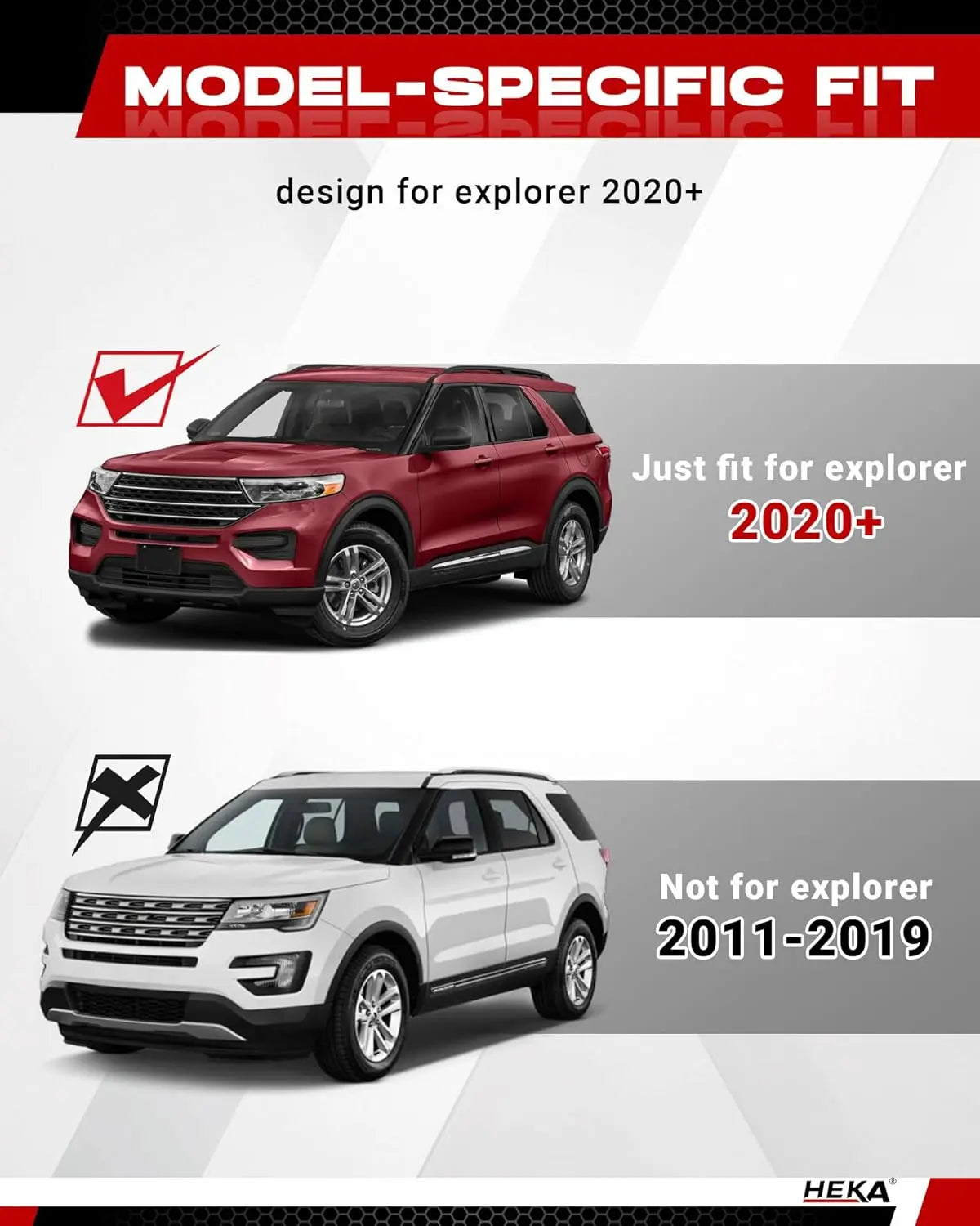 Running Boards Fit for 2020-2025 Ford Explorer Active Base ST XLT Limited Platinum ST-Line Timberline Hybrid Side Steps Bars Nerf Bars w/Mud Flaps-2