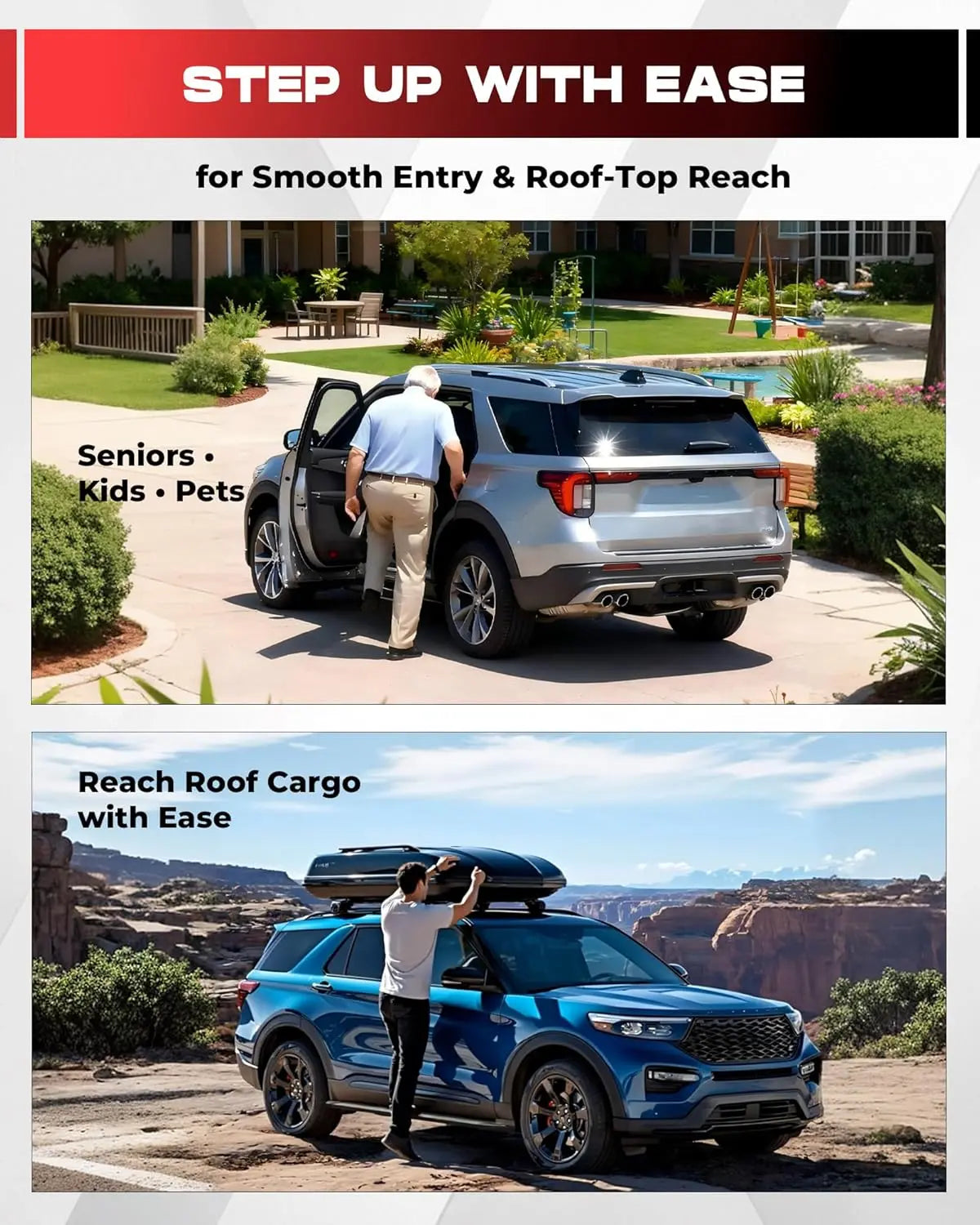 Running Boards Fit for 2020-2025 Ford Explorer Active Base ST XLT Limited Platinum ST-Line Timberline Hybrid Side Steps Bars Nerf Bars w/Mud Flaps-3