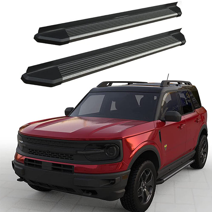 Saremas Black Side Steps Nerf Bars Running Boards for Ford Bronco Sport 2021 2022