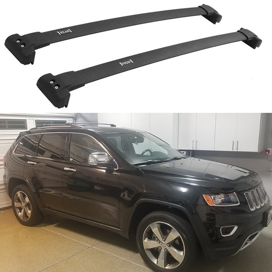 Saremas Black Aluminum Alloy Roof Rack Crossbar Cross Bar for Jeep Cherokee 2011-2021