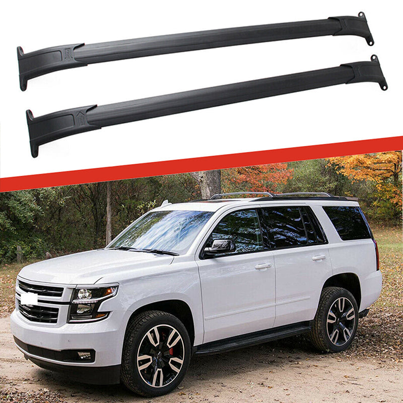 Saremas Black Crossbars Cross Bars Roof Racks for Chevrolet Tahoe &amp; Suburban, GMC Yukon &amp; Yukon XL, Cadillac Escalade &amp; Escalade ESV 2015-2020