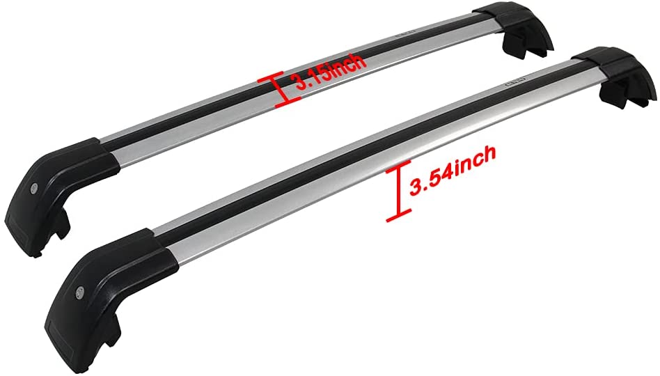 Saremas Off-road Luggage Carrier Lockable Silver Crossbar Cross Bar Roof Rack for Ford Edge 2015-2021