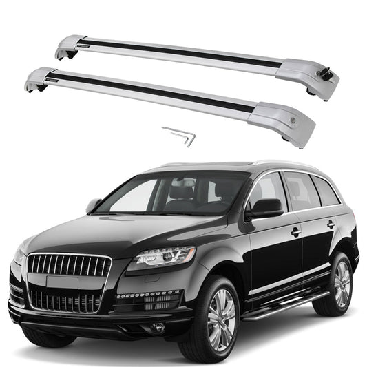 Saremas Off-road Cargo Carrier All Silver Crossbars Cross Bars Roof Racks for Audi Q7 2006-2015