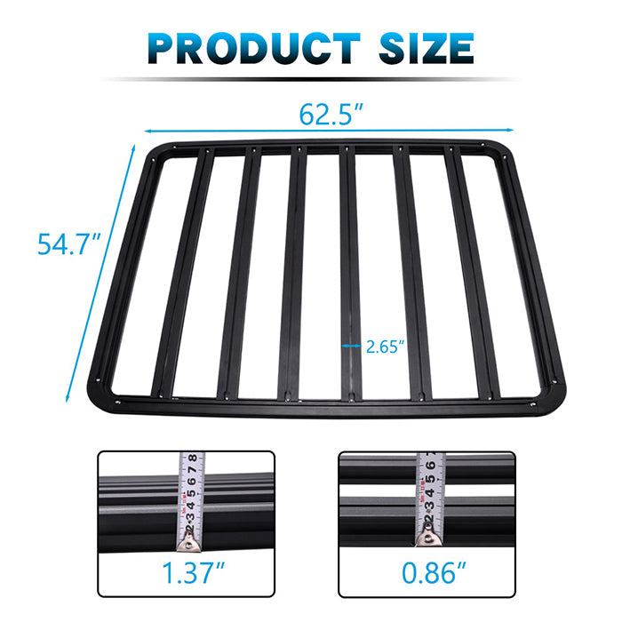 Saremas Heavy Duty Luggage Cargo Carrier Roof Basket Platform for Jeep Wrangler JK JL 4door 2door 2007-2022