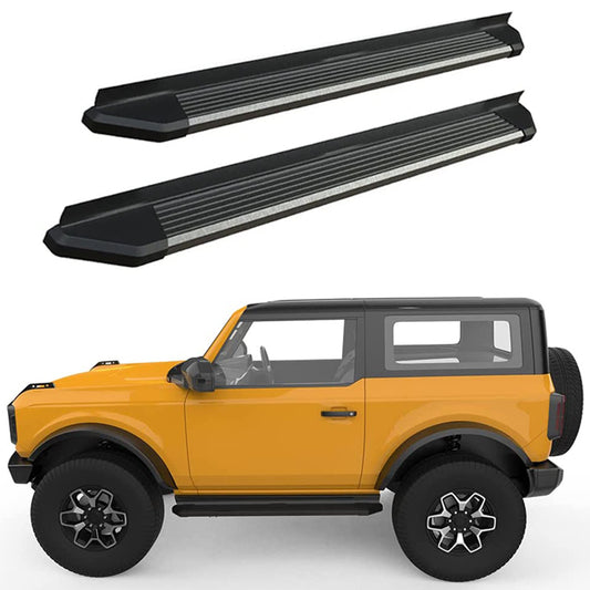 Saremas Black Side Steps Nerf Bars Running Boards for Ford Bronco 2 Door 2021 2022