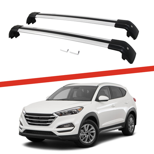 Saremas Adjustable Luggage Carrier Silver Crossbars Cross Bars Roof Racks for Hyundai Tucson 2016-2020