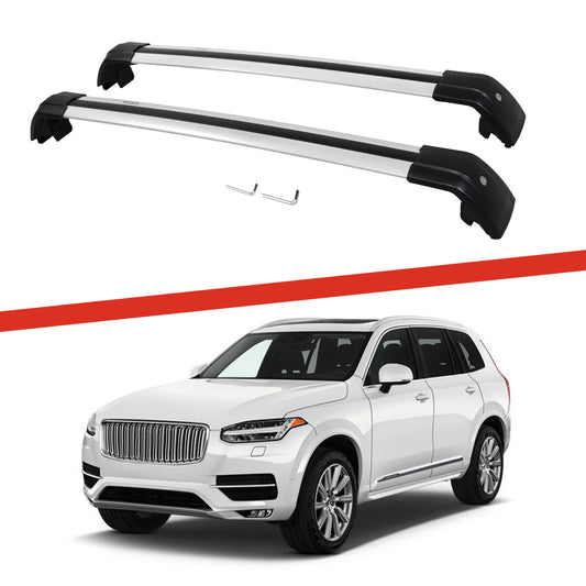 Saremas Off-road Cargo Carrier Silver Crossbars Cross Bars Roof Racks for Volvo XC90 2015-2021