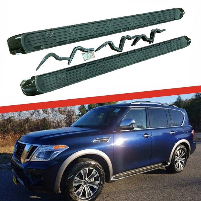 Saremas Auto Black Running Boards Side Steps Nerf Bars for Nissan Armada Y62 2017-2022