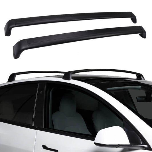 for Tesla Model Y Black Noiseless Aluminum Alloy Roof Rack Crossbar Cross Bar