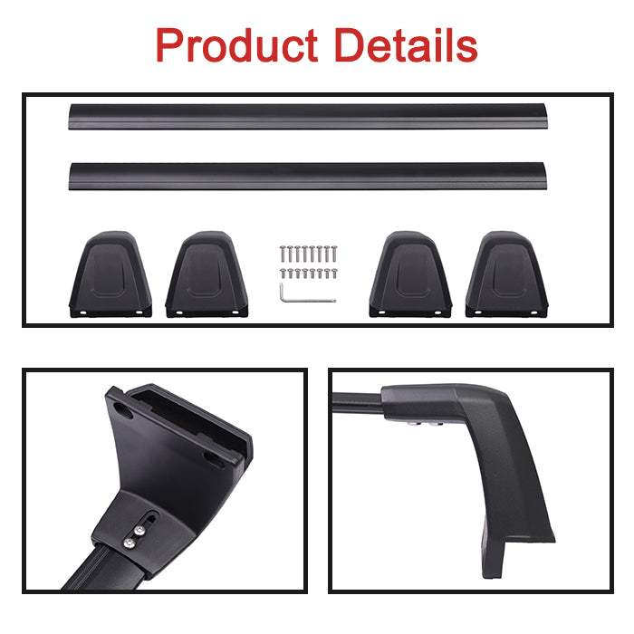 for Jeep Grand Cherokee L 2021 2022 Black Aluminum Alloy Roof Rack Crossbar